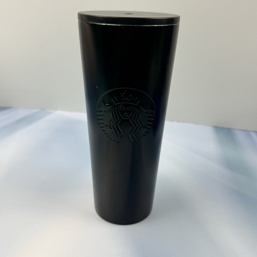 Starbucks Dark Green to Black Ombre Embossed Stainless Steel 24 oz Venti Tumbler